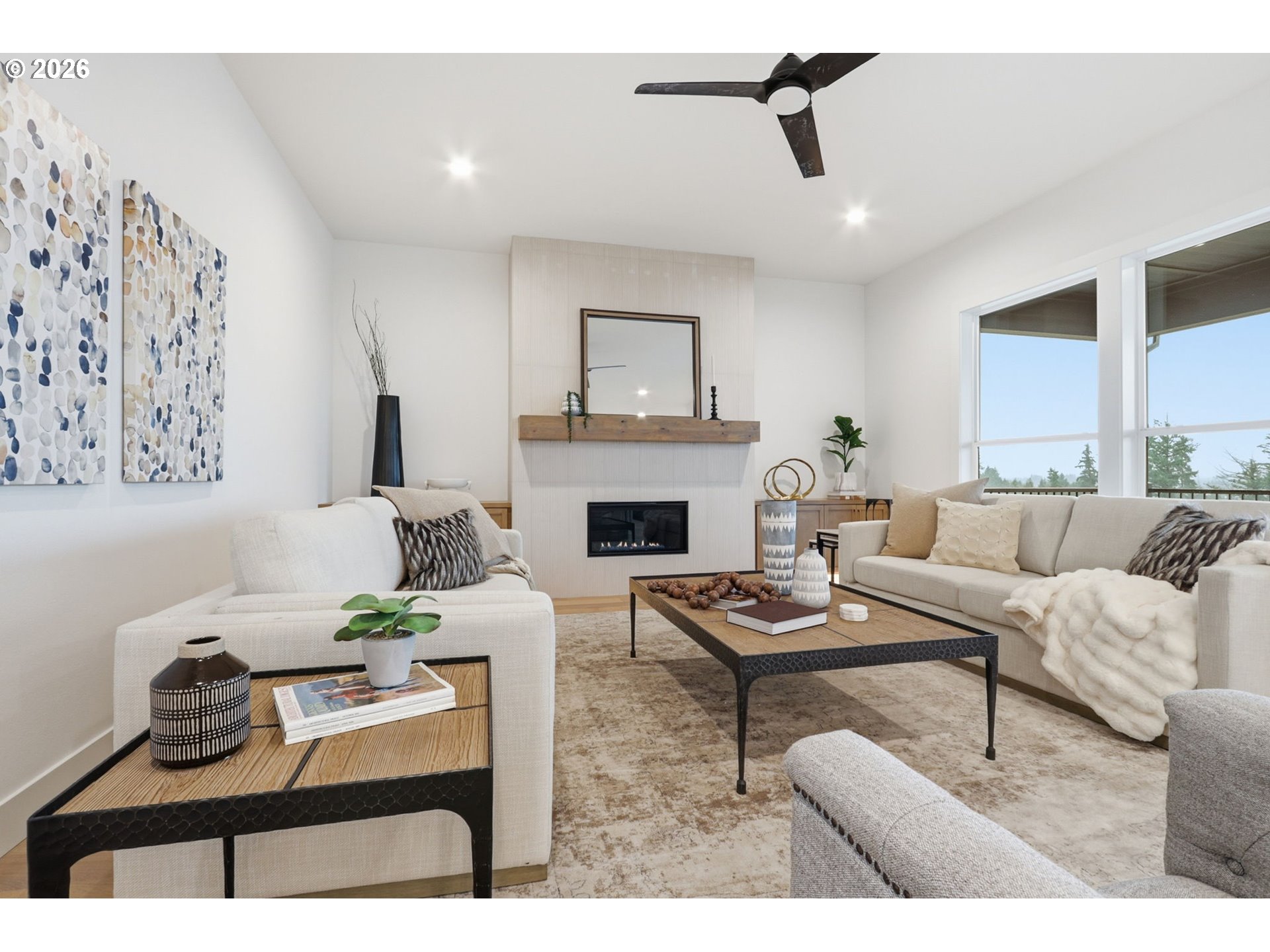 23037 Southwest Curry Rdg Drive Sherwood, OR 97140 - Photo 10 of 48 a living room with furniture and a fireplace