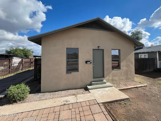 a front view of a house