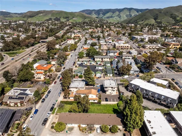an aerial view of a city
