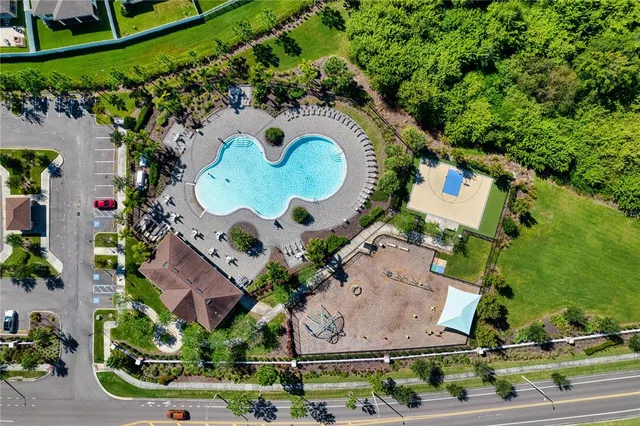 an aerial view of residential house with outdoor space