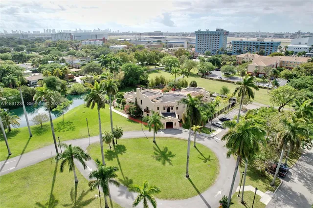 an aerial view of multiple house