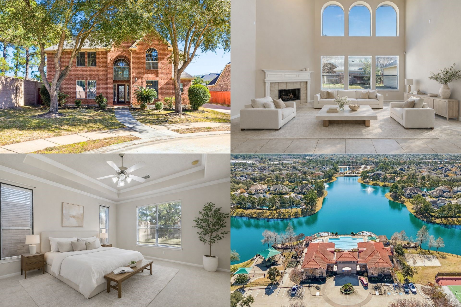 a view of living room filled with furniture and a fireplace