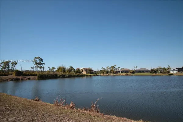 a view of a lake with boats