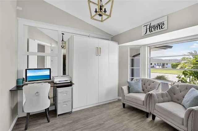 a living room with furniture