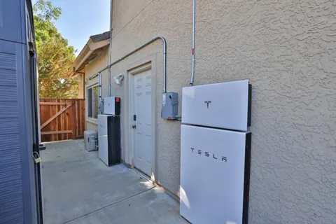 view of a refrigerator in the kitchen