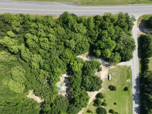 a view of a garden with a house