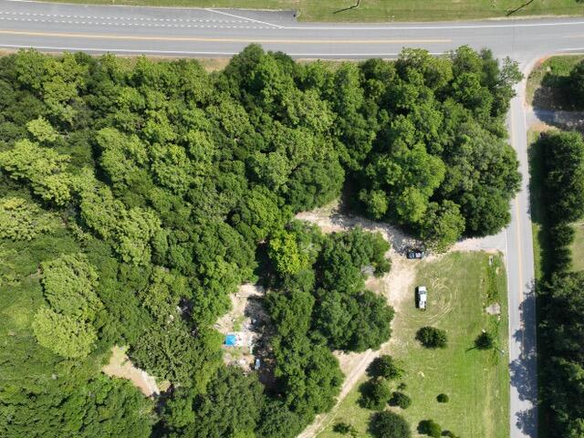 a view of a garden with a house