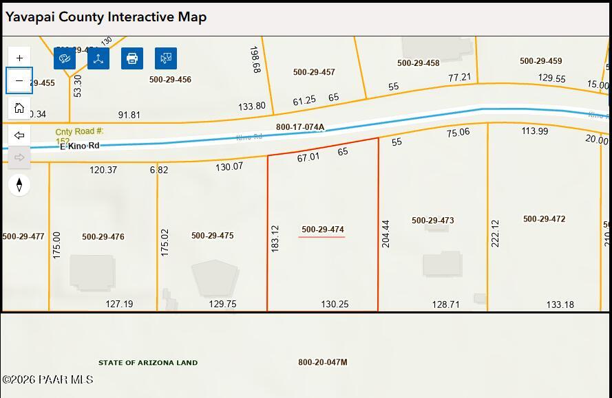 20155 East Kino Road Mayer, AZ 86333 - Photo 2 of 3 20155 - Lot Plat - Dimensions