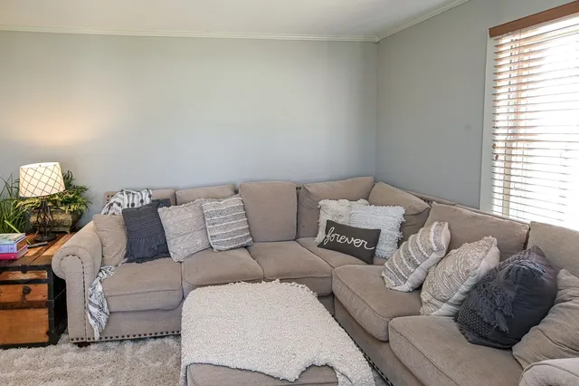 a living room with furniture and a couch