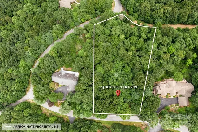 a view of a swimming pool with a big yard and large trees