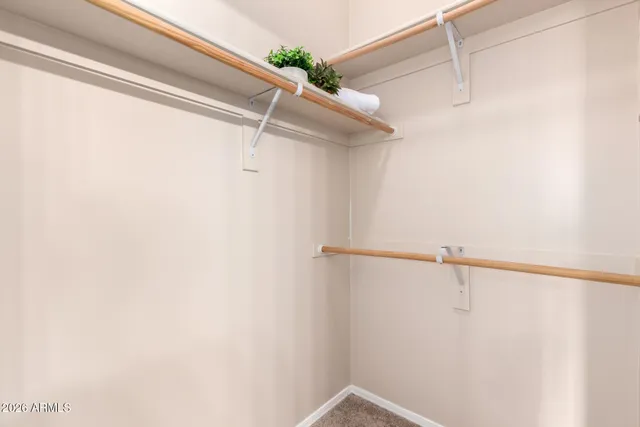 a view of small space with racks on the wall