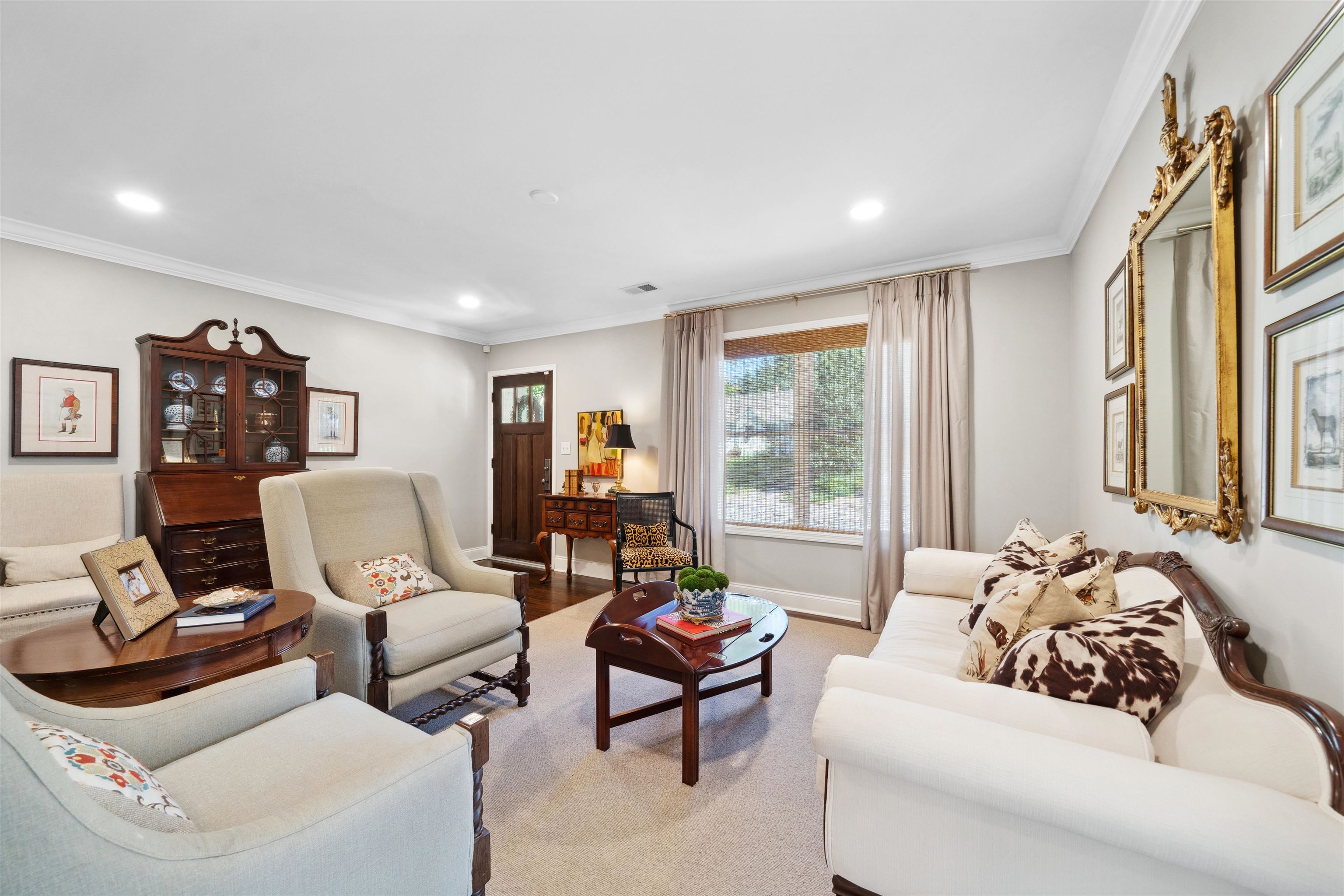 3794 Rosedale Drive Memphis, TN 38111 - Photo 6 of 33 Living area with recessed lighting, ornamental molding, and baseboards