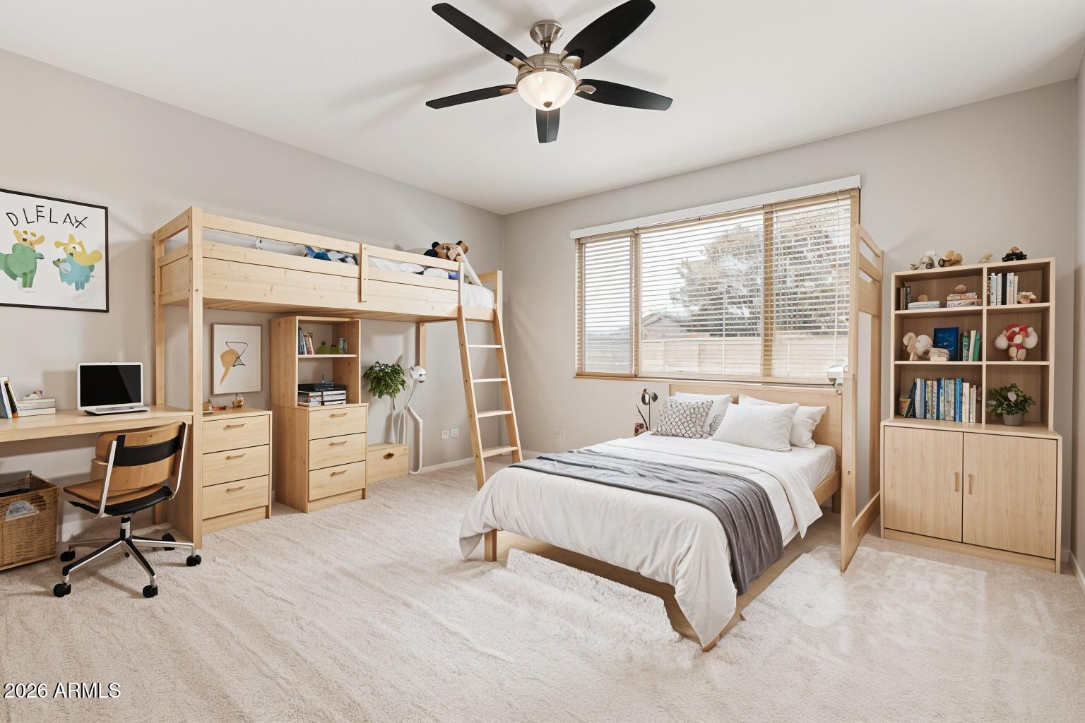 4228 West Coles Road Laveen, AZ 85339 - Photo 22 of 36 a bedroom with a bed and a large window with the outer view