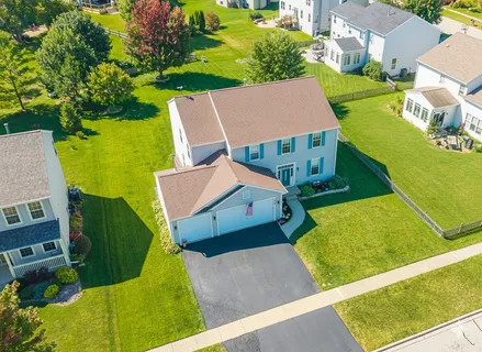 an aerial view of a house