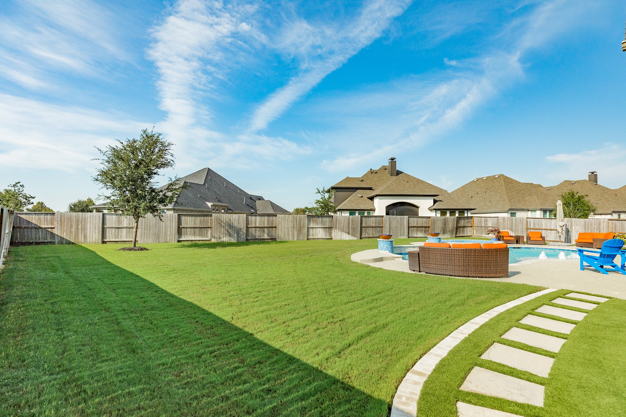 9538 Sanger Way Manvel, TX 77578 - Photo 38 of 50 This oversized backyard is perfect for entertaining; you will be the envy of all your friends.