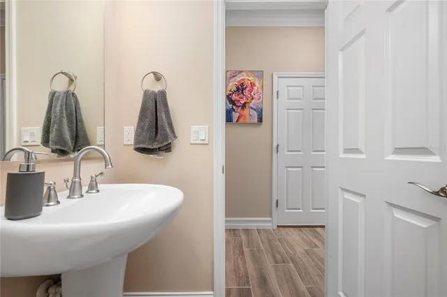 a view of a bench in a park