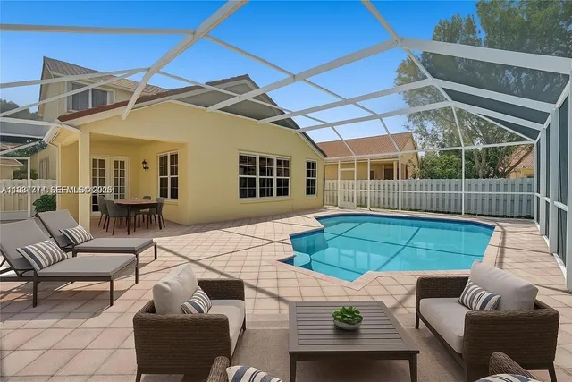 a front view of a house with patio