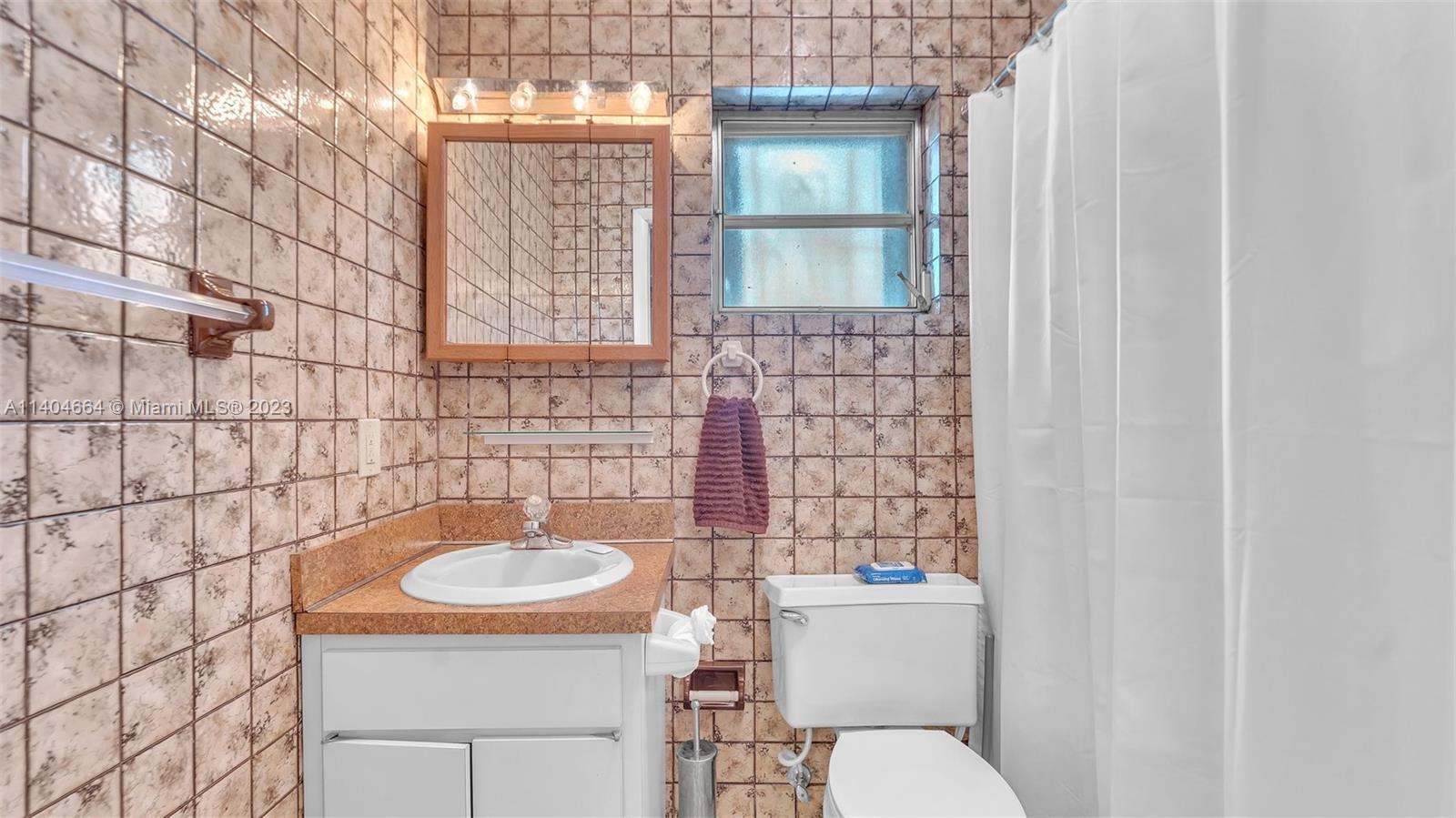 3333 Southwest 1st Street Miami, FL 33135 - Photo 13 of 70 a bathroom with a sink a toilet and mirror