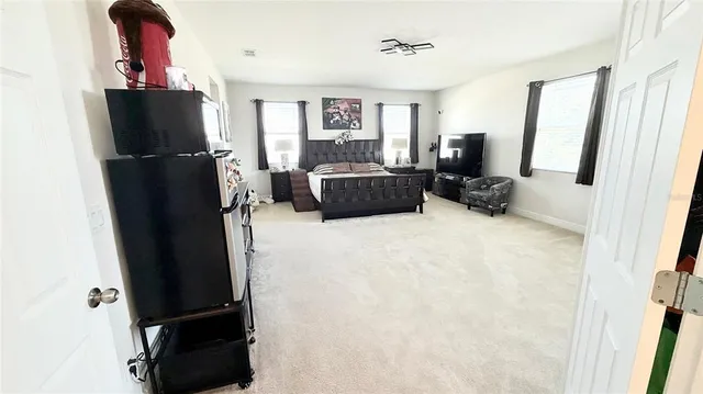 a view of a livingroom with a chandelier