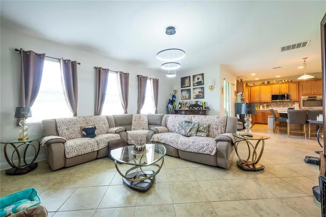 a view of an outdoor space and a pool