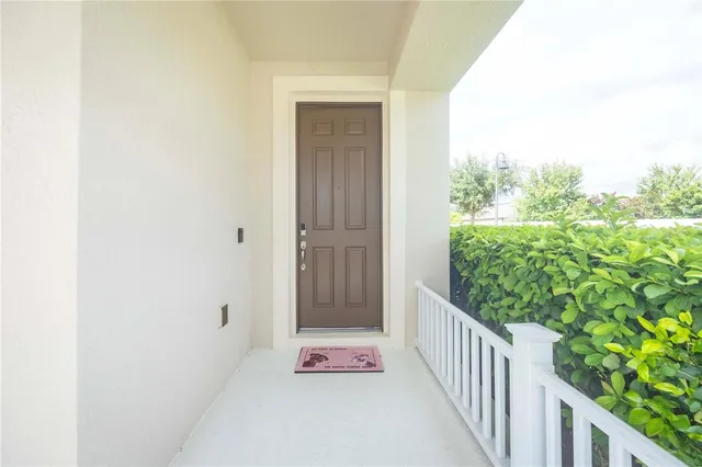 a view of an outdoor space and swimming pool
