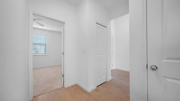 an empty room with a window