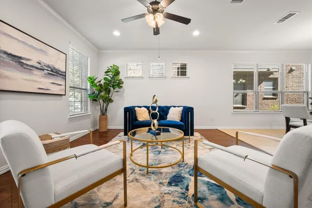 a workspace with furniture and window