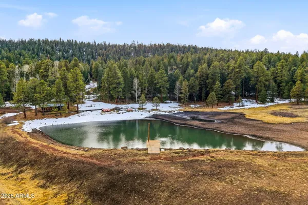 a view of a mountain in the distance in a field