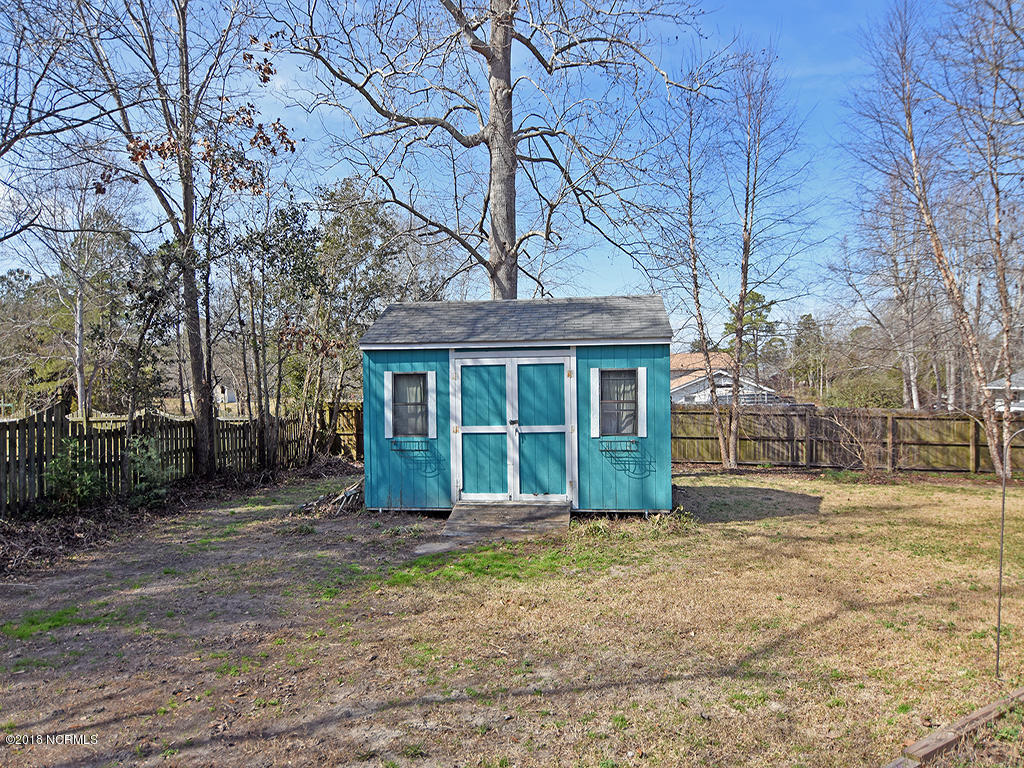 704 Hughes Road Hampstead, NC 28443 - Photo 24 of 29 704 Hughes Rd backyard storage