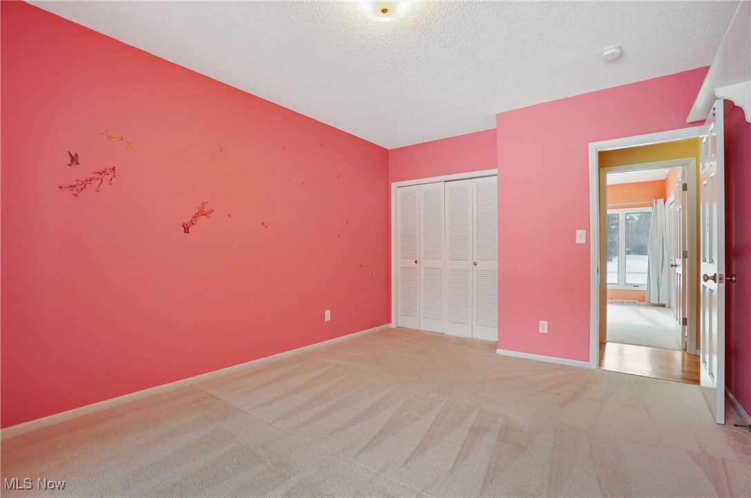 1094 San Raphael Drive Akron, OH 44333 - Photo 33 of 50 Unfurnished bedroom featuring carpet floors, a closet, and a textured ceiling