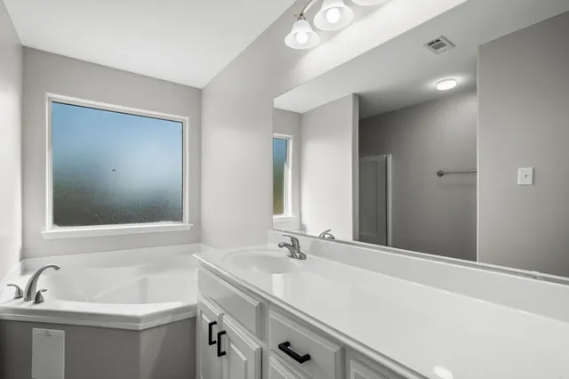 a bathroom with a sink and a bathtub