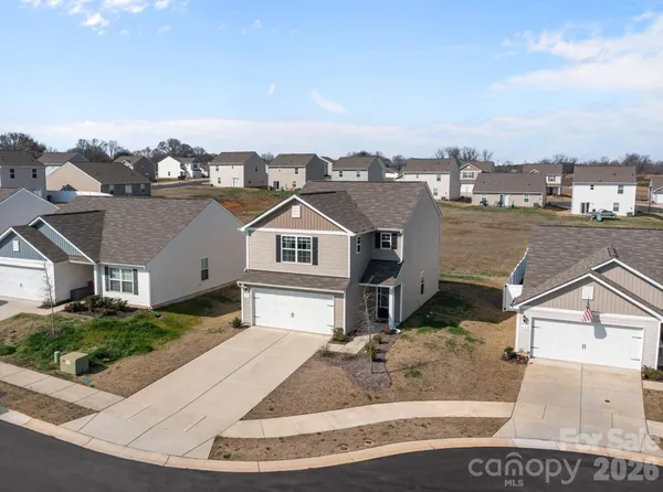 an aerial view of a house