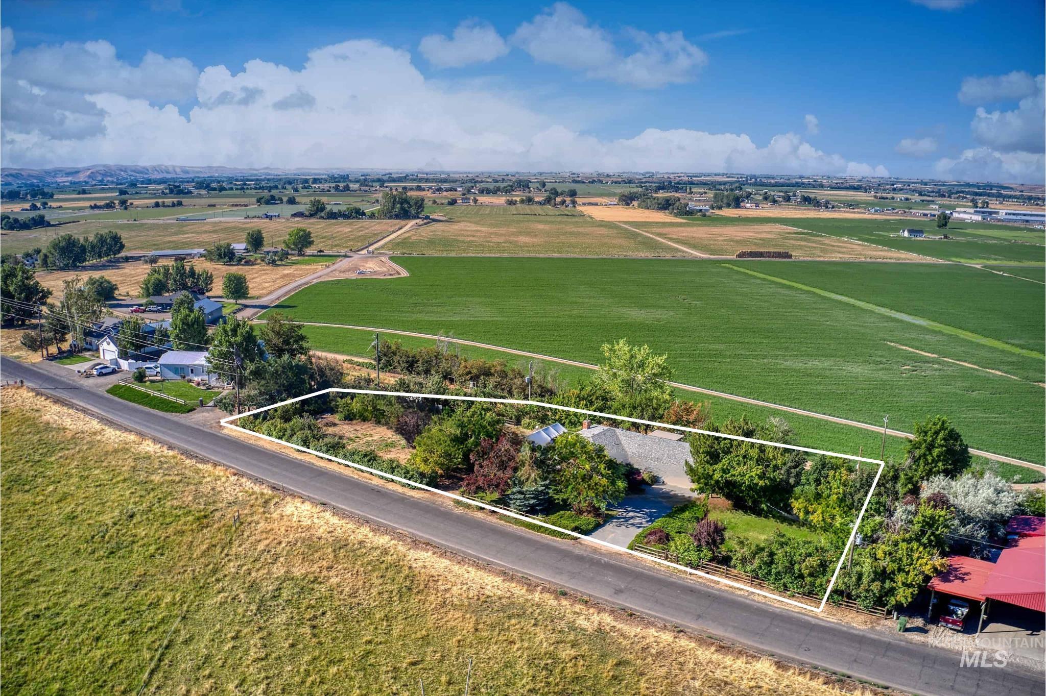 1493 Cove Road Weiser, ID 83672 - Photo 50 of 50 Expansive property featuring a paved driveway, established landscaping, mature trees, and a single-story residence with a multi-gabled roofline