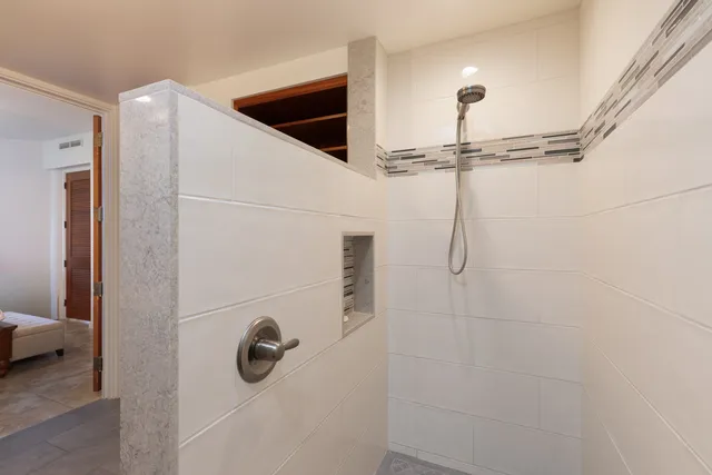 a bathroom with a shower