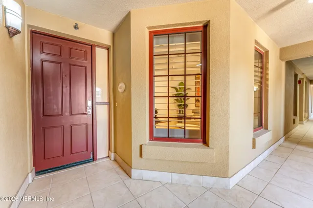 an entryway with a door