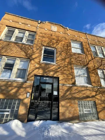 a front view of a building