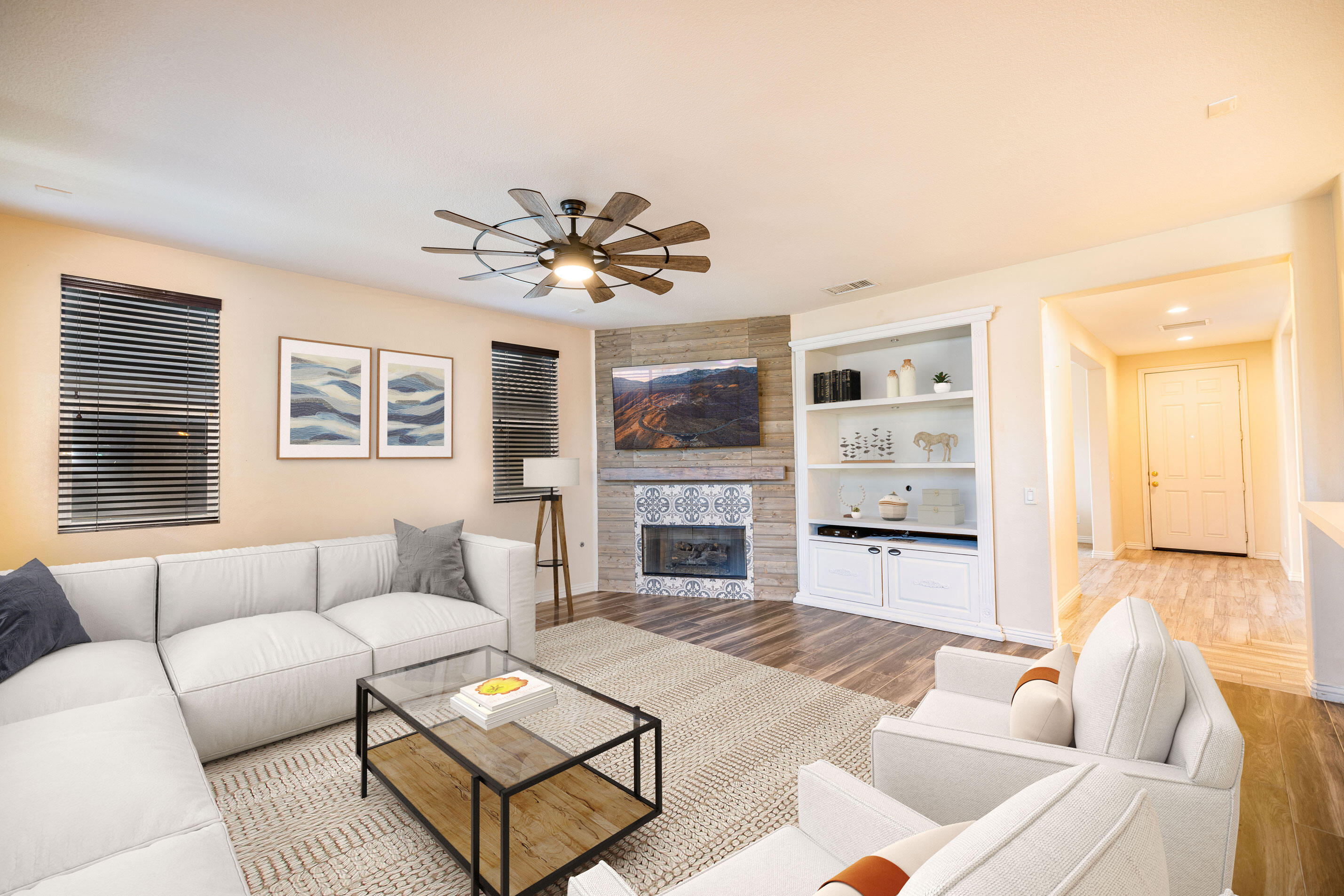 80292 Whitehaven Drive Indio, CA 92203 - Photo 4 of 25 a living room with furniture fireplace and a large window