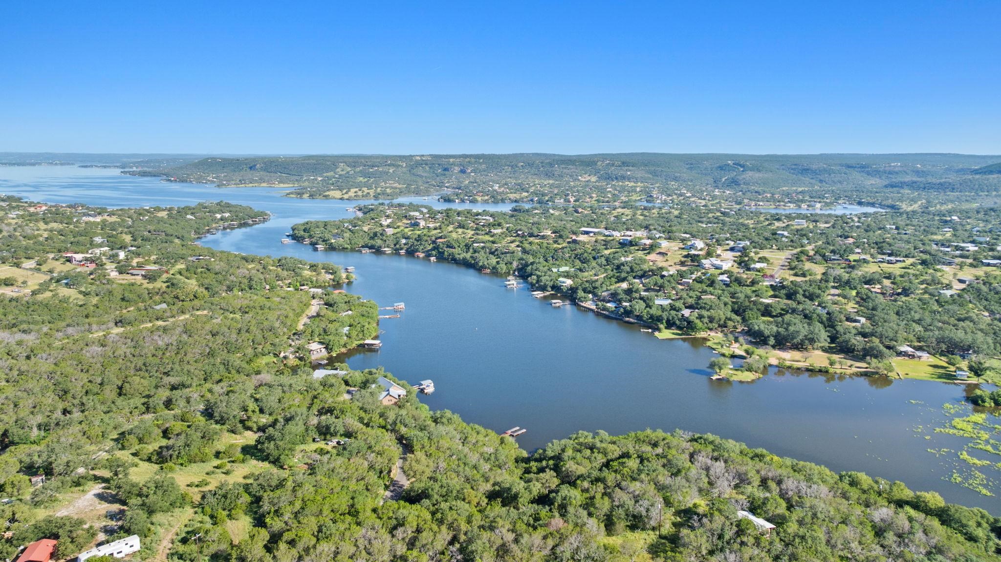 Tbd Sunset Cliff Road Burnet, TX 78611 - Photo 2 of 23 an aerial view of a houses with a lake view