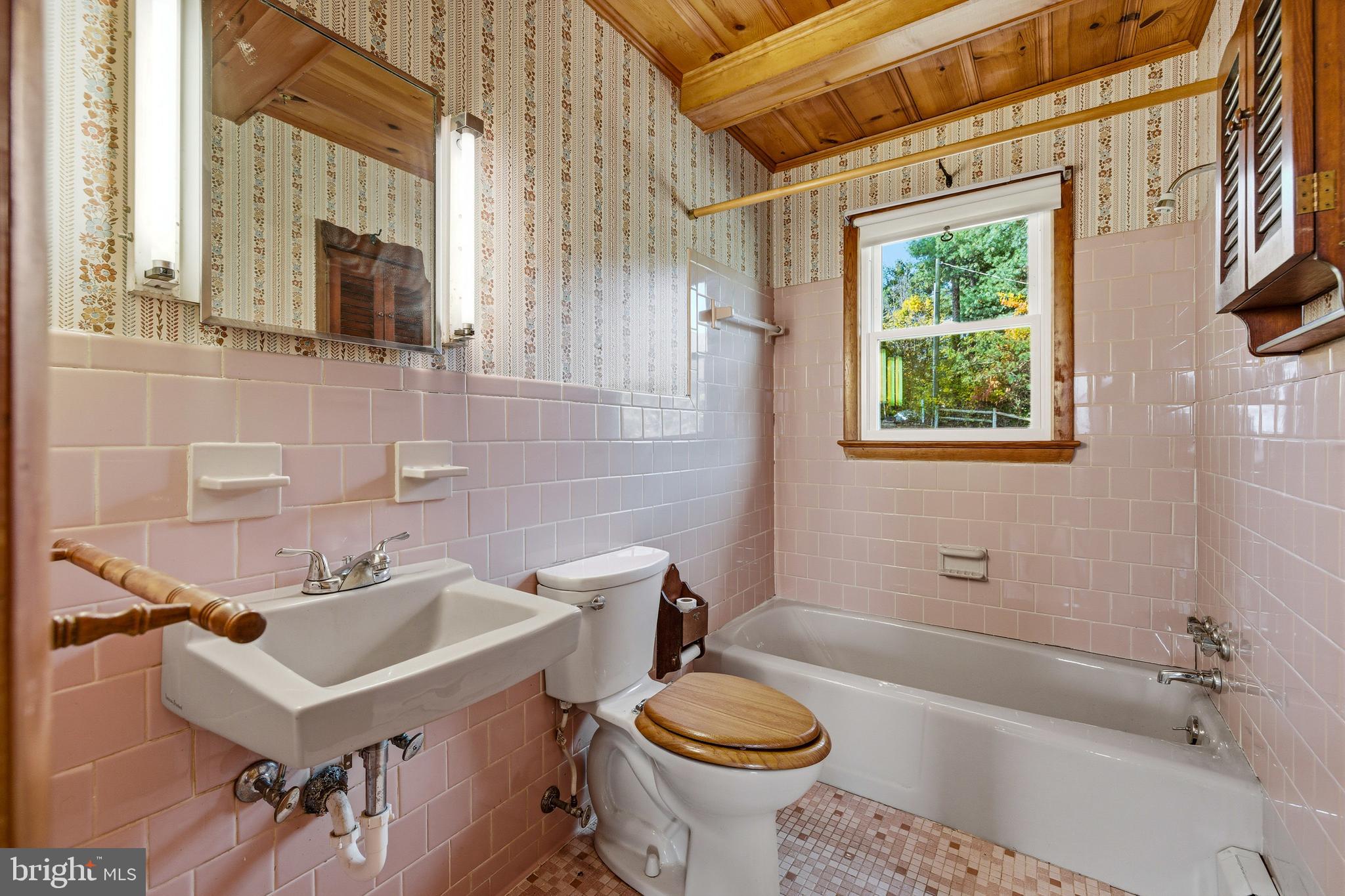 27 Atkins Road Sperryville, VA 22740 - Photo 26 of 76 a bathroom with a sink a toilet and bathtub