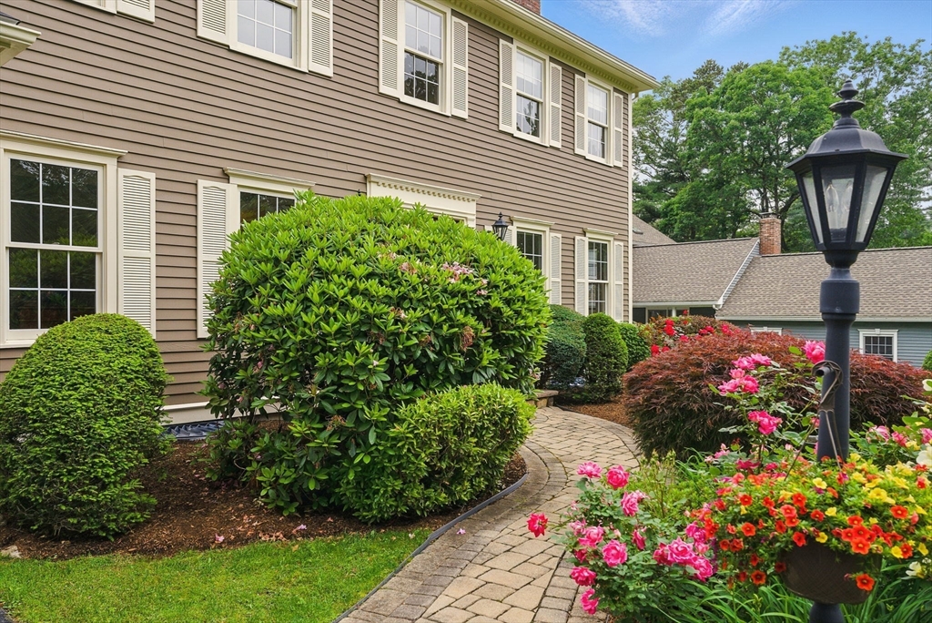 36 Buehler Road Bedford, MA 01730 - Photo 34 of 40 a view of a flower garden in front of a house