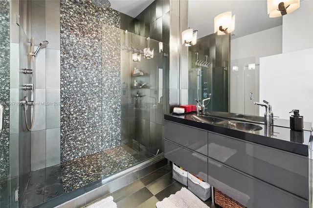 a bathroom with a shower