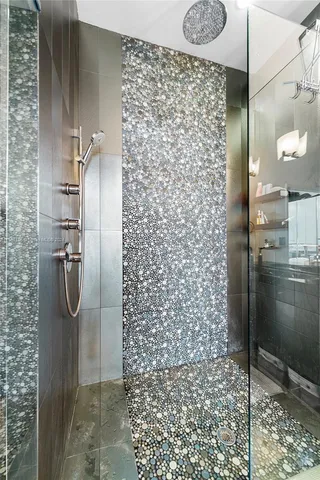 a bathroom with a shower
