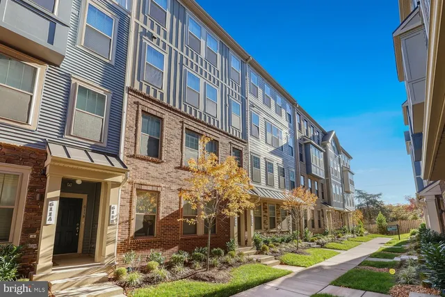 a front view of a multi story building