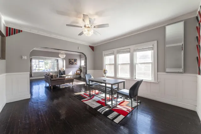a living room with furniture