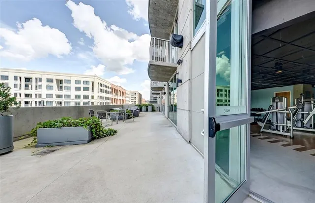 a city street lined with tall buildings