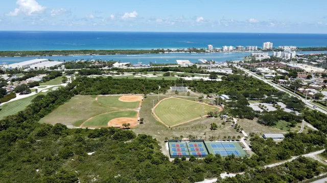 an aerial view of a house with a swimming pool outdoor seating and yard