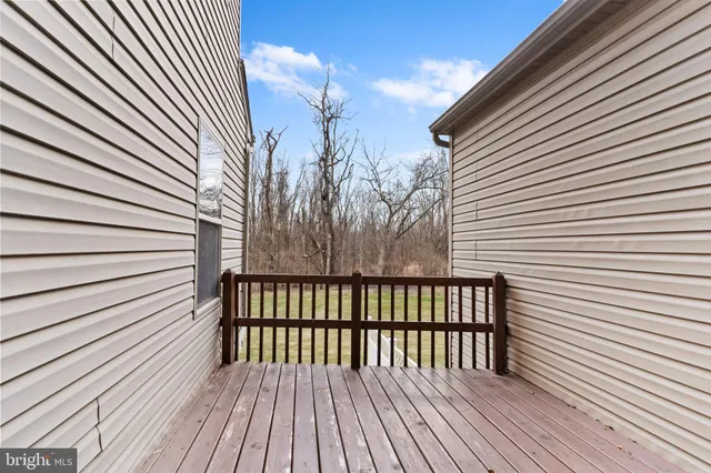 a view of wooden balcony