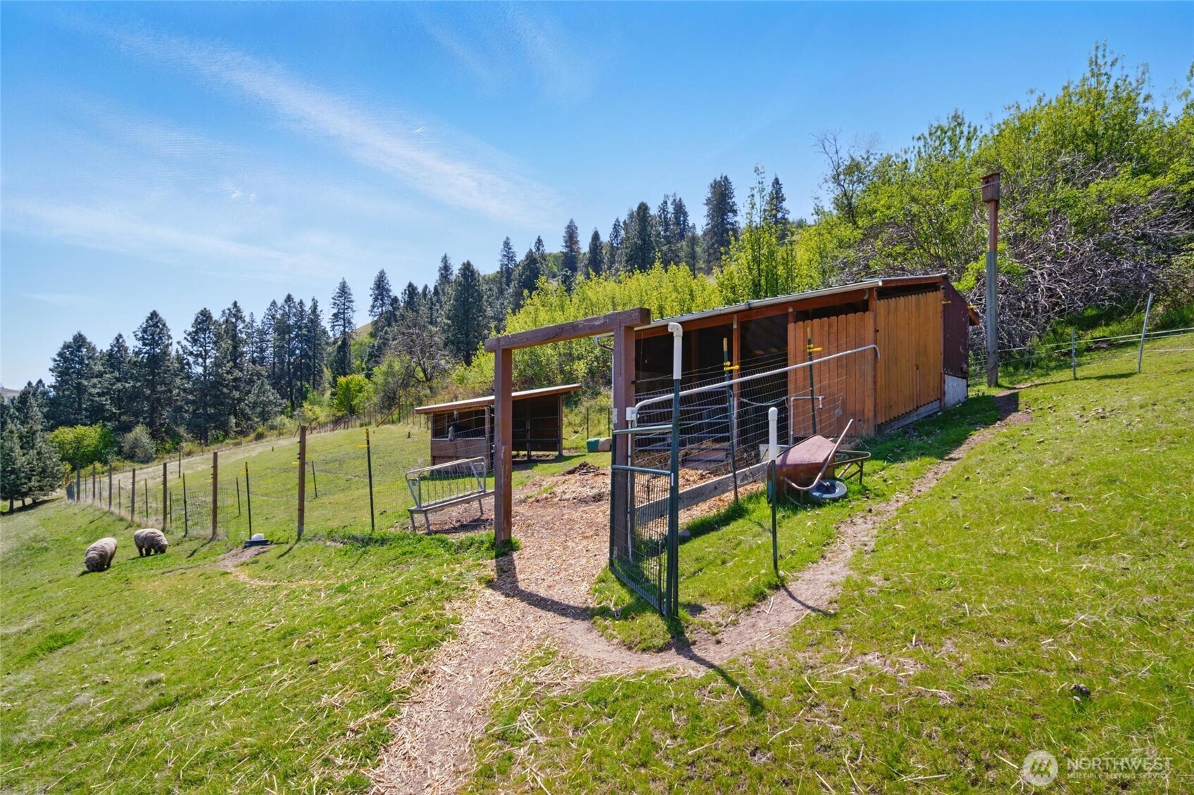 469 Tag Lane Walla Walla, WA 99362 - Photo 35 of 40 a view of a park with large trees and a wooden fence