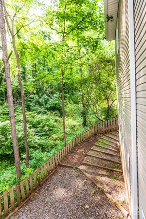 a view of a pathway of a garden