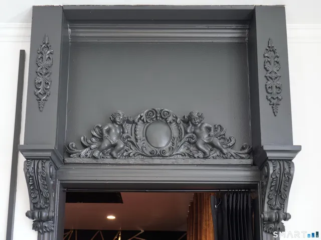 a view of a fireplace